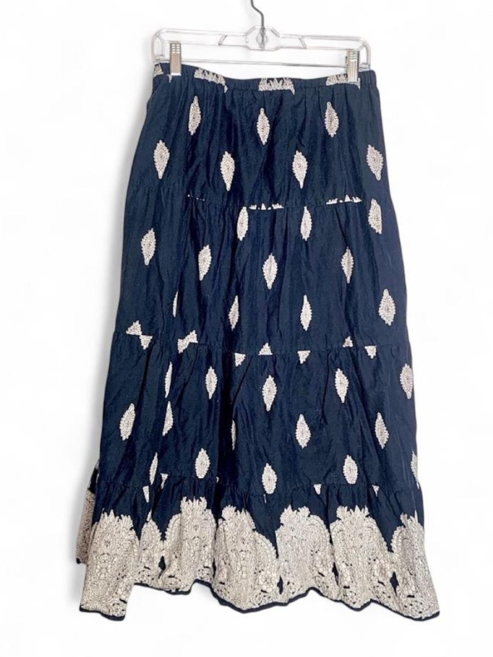 She’s Cool Cottagecore Blue Tiered Maxi Skirt L
